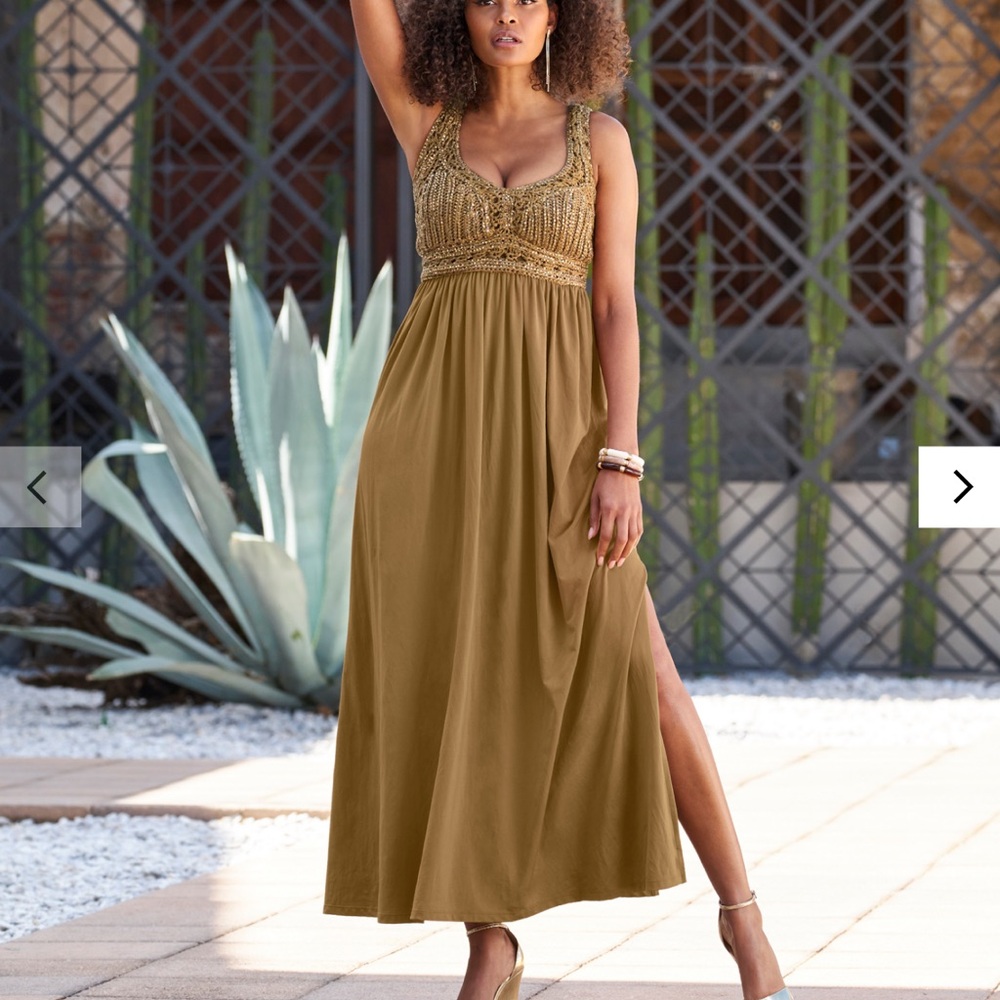Crystal crochet maxi dress